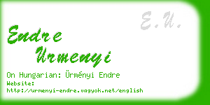 endre urmenyi business card